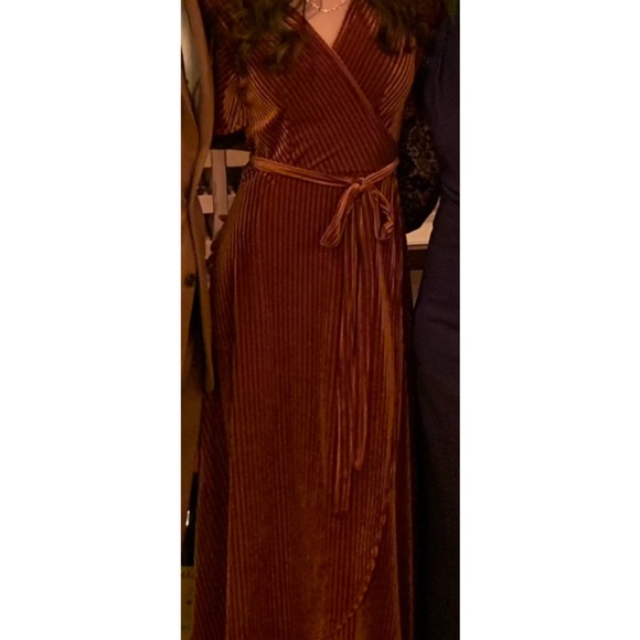 Velvet Ribbed Wrap Dress - Picture 3 of 4